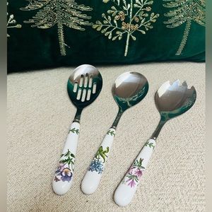Portmeirion “Botanic Garden” set/3 salad serving spoons. ❣️